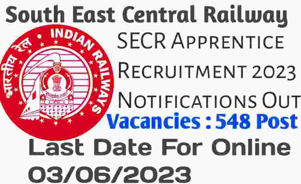 SECR Bilaspur Railway Apprentices Recruitment 2023 Apply Online 