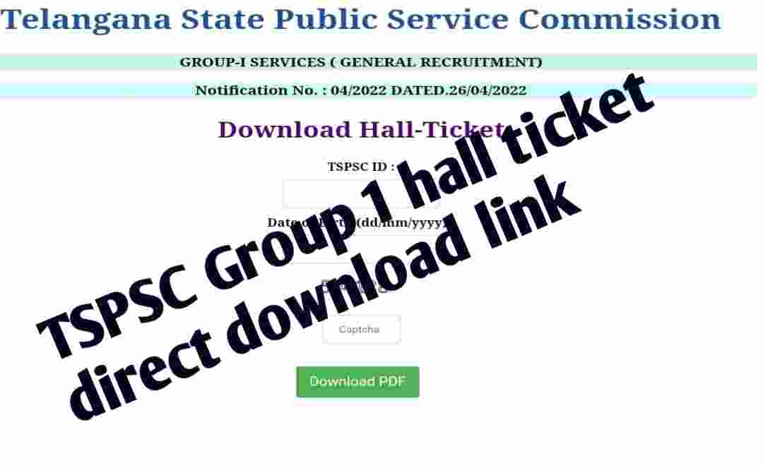 TSPSC Group 1 Hall Ticket 2023 released on tspsc.gov.in