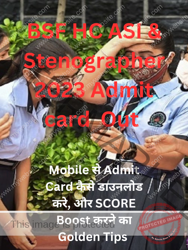 BSF Head Constable Ministerial, Assistant Sub Inspector ASI & Stenographer admit card 2023 Direct Download link